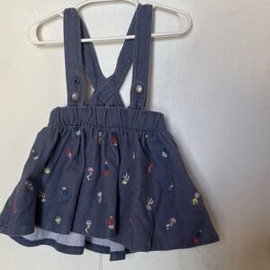 Disney Gray Suspender Skirt with Embroidery